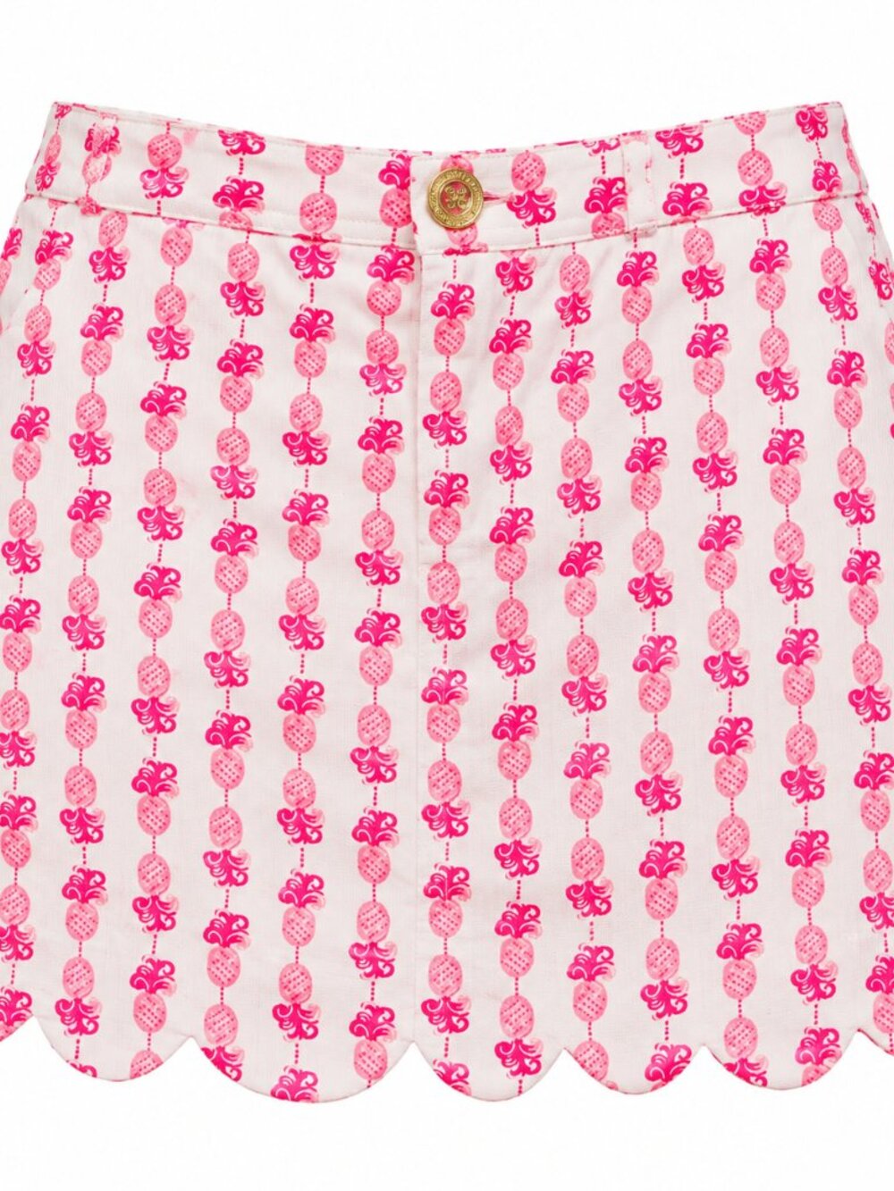 Lilly Pulitzer Colette Pink Pineapple Scalloped Hem Skort -Size 12 Preppy Resort